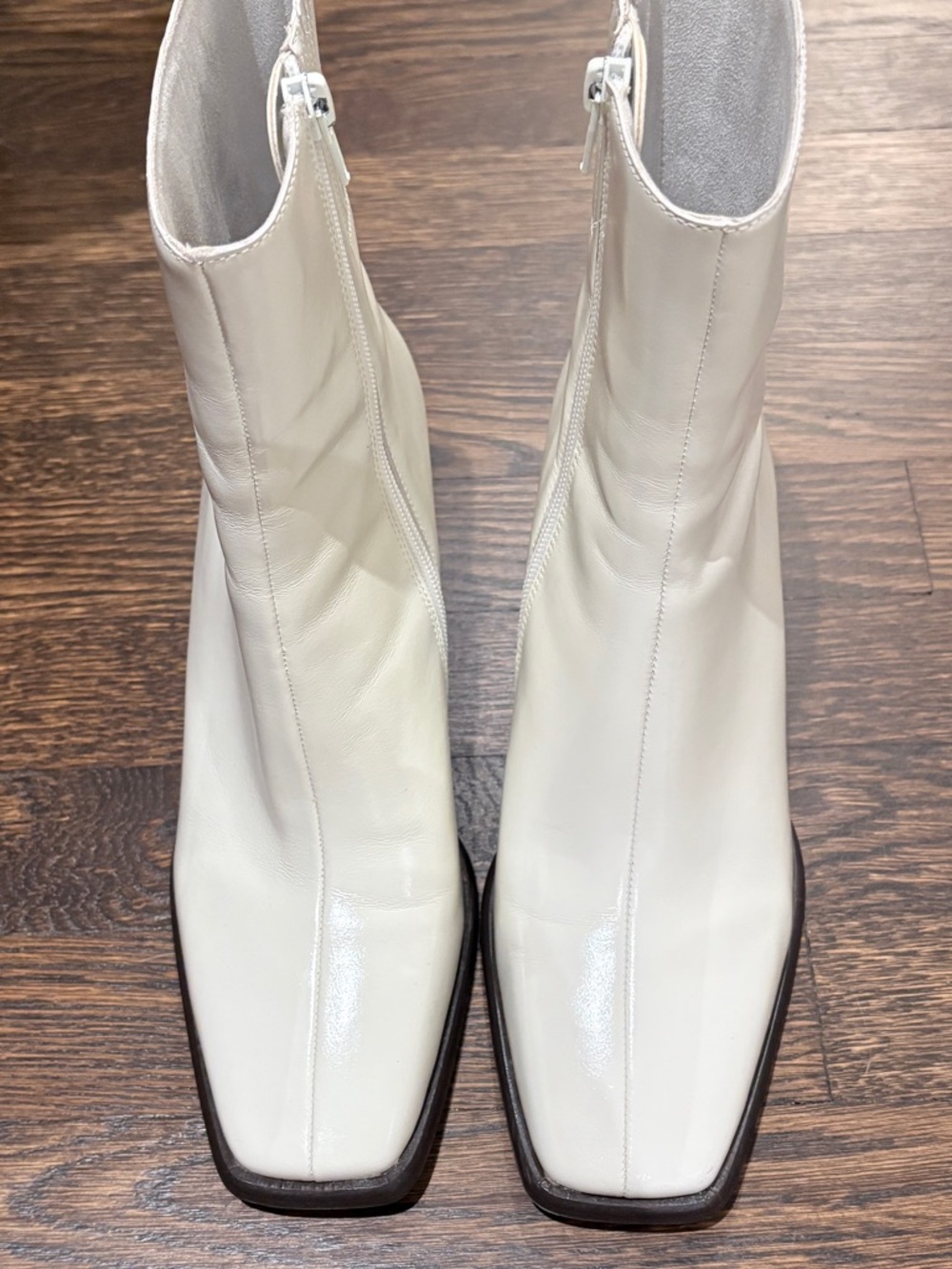 Jeffrey Campbell White Mid-Calf Side-Zip Block Heel Boot